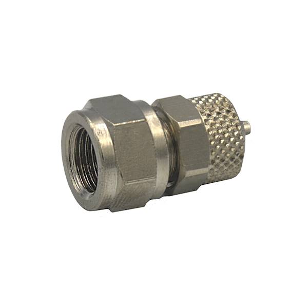 Złączka bryzy metalowa prosta 6mm do GW 1/8"  // AquaBreeze waterhose connector, screwed-in art. 65899