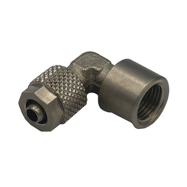 Złączka bryzy metalowa kolanko 6mm GW 1/8" // Angled breeze hose connector art. 65814