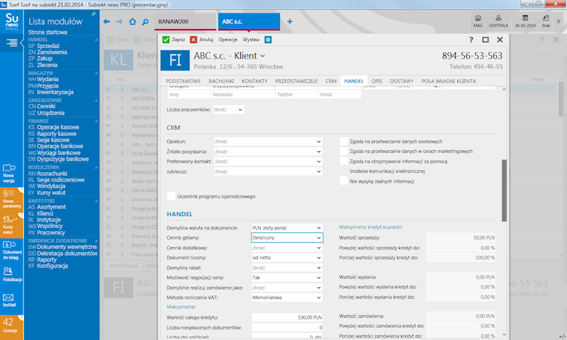 Subiekt nexo PRO 3 stanowiska, firma