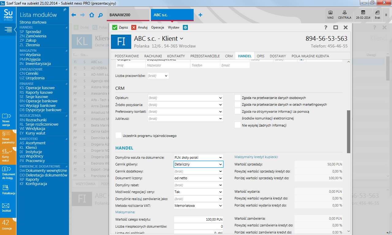 Subiekt nexo PRO licencja