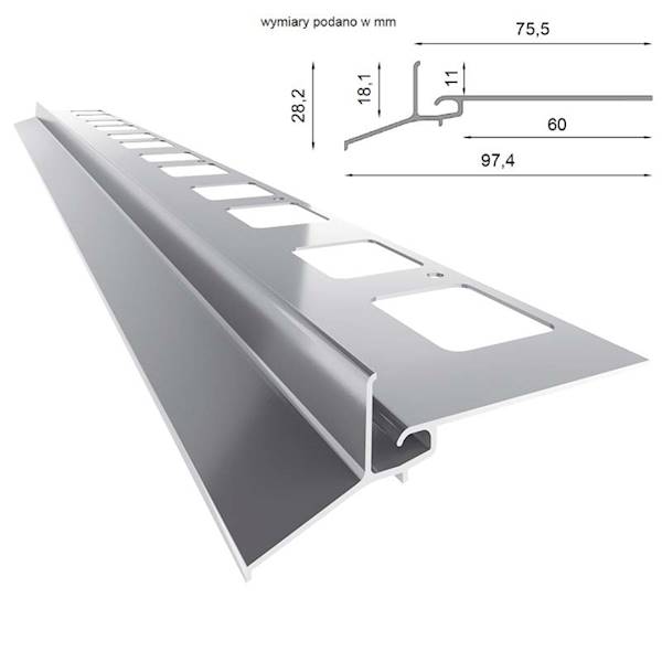 PROFIL OKAPOWY PROSTY K102 200CM 7037