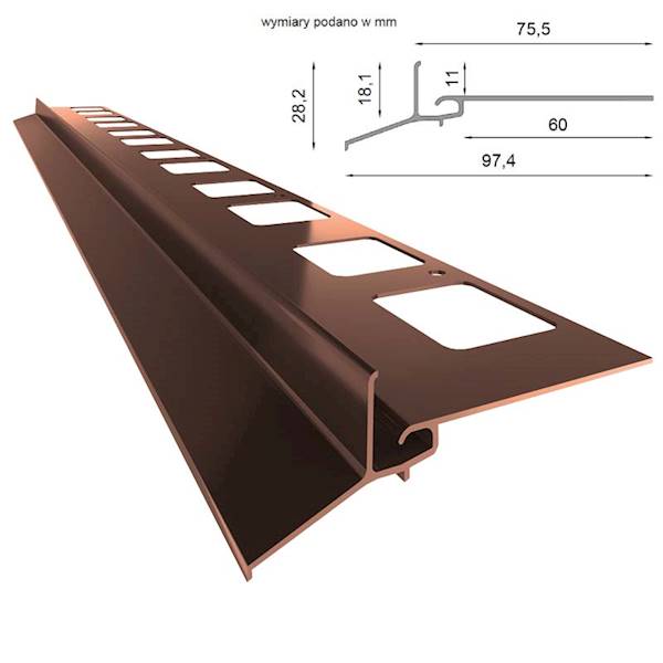 PROFIL OKAPOWY PROSTY K102 200CM 8019