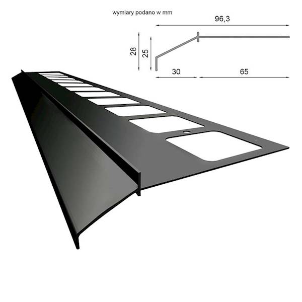 PROFIL OKAPOWY PROSTY K100 200CM 7024
