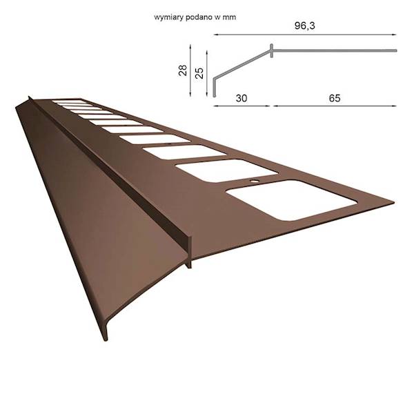 PROFIL OKAPOWY PROSTY K100 200CM 8019