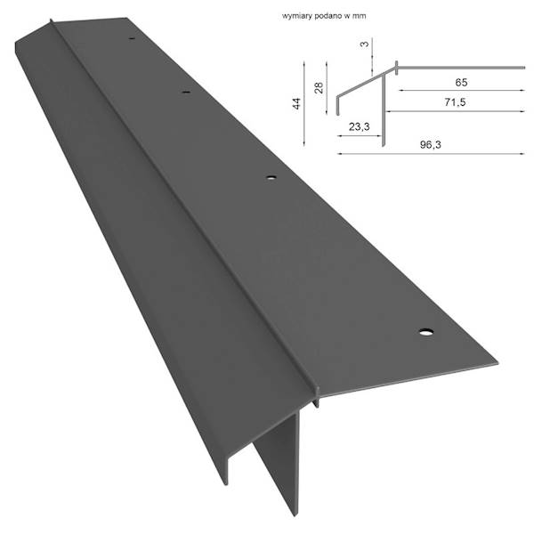 PROFIL OKAPOWY PROSTY K10R 200CM 7024