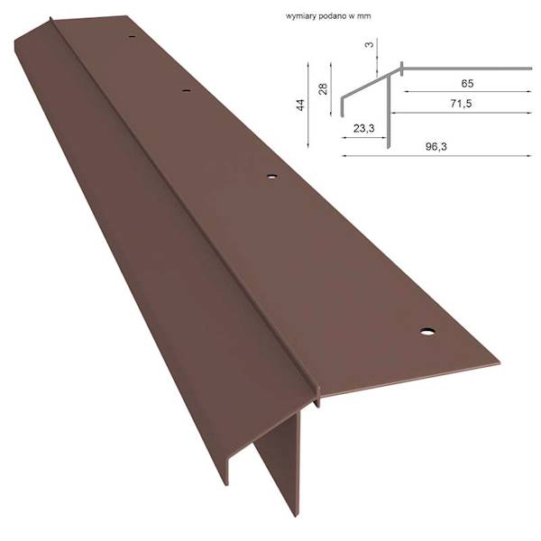 PROFIL OKAPOWY PROSTY K10R 200CM 8019
