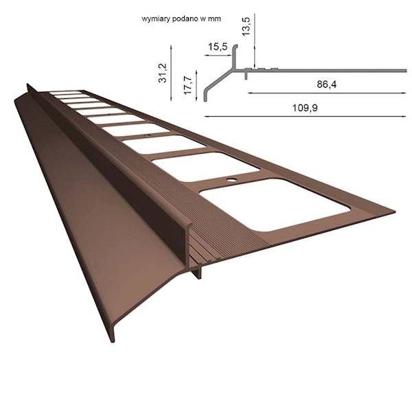 PROFIL OKAPOWY PROSTY K30 200CM 8019