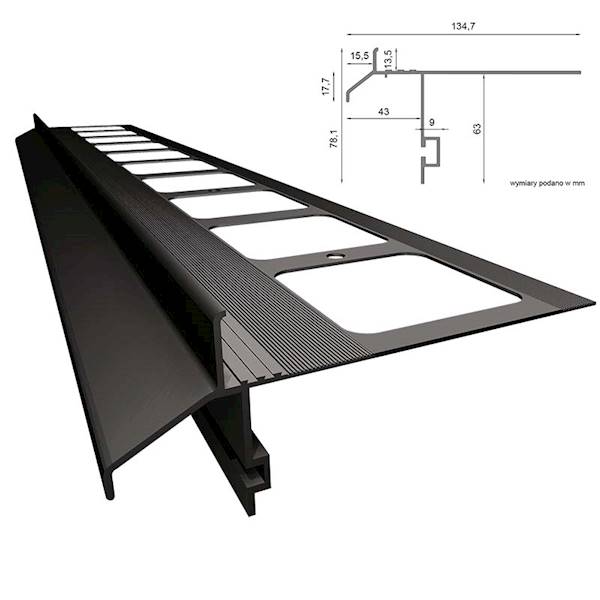 PROFIL OKAPOWY PROSTY K40 200CM 7024