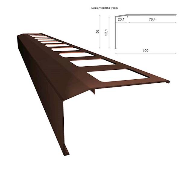PROFIL OKAPOWY PROSTY K301 200CM 8019