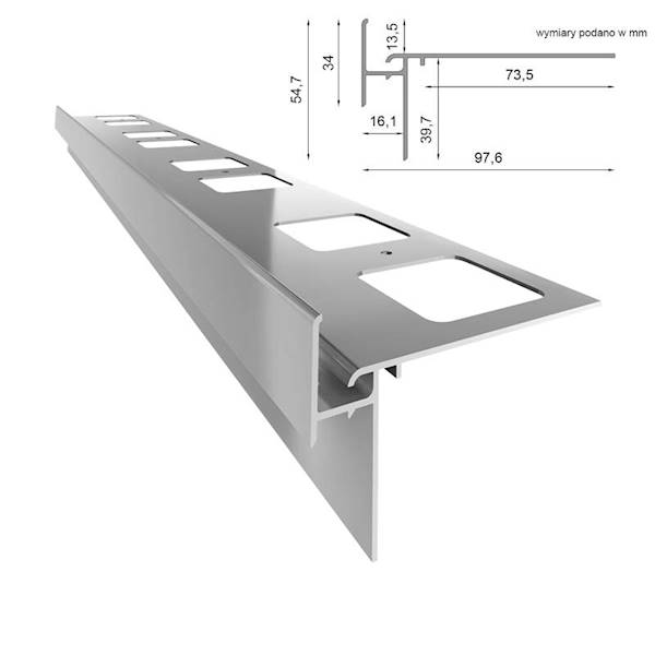 PROFIL OKAPOWY PROSTY K35 200CM 7037