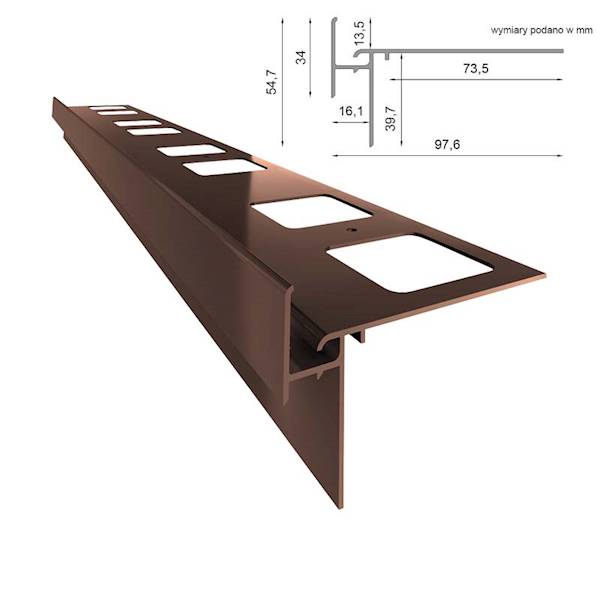 PROFIL OKAPOWY PROSTY K35 200CM 8019