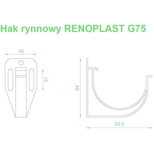 HAK RYNNOWY GAMRAT G75 7024 - 4 SZT + 8 SZT WKRĘTÓW
