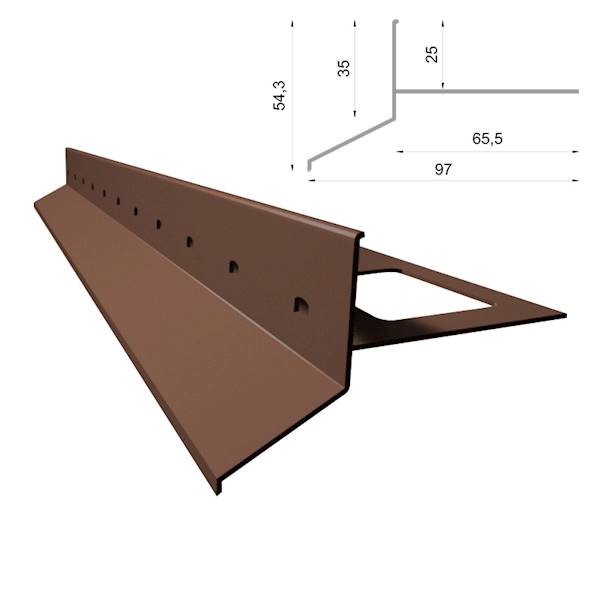 PROFIL OKAPOWY PROSTY D25 200CM 8019