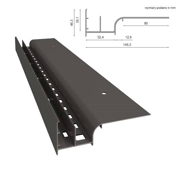 PROFIL OKAPOWY PROSTY W20 200CM 7024