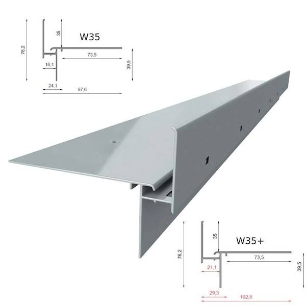 PROFIL OKAPOWY PROSTY W35 PLUS 200CM 7037