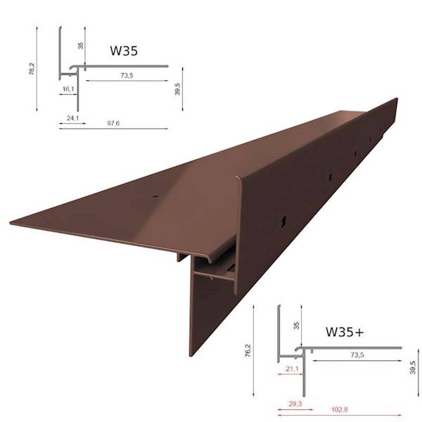 PROFIL OKAPOWY PROSTY W35 PLUS 200CM 8019