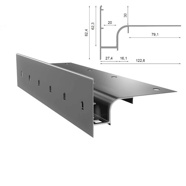 PROFIL OKAPOWY PROSTY W30 200CM 7037