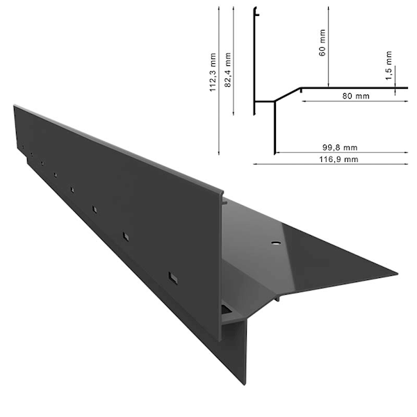 PROFIL OKAPOWY PROSTY W60 200CM 7024