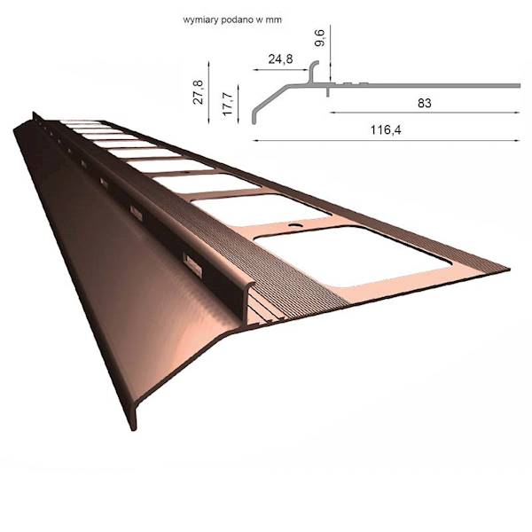 PROFIL OKAPOWY PROSTY K20 200CM 8019