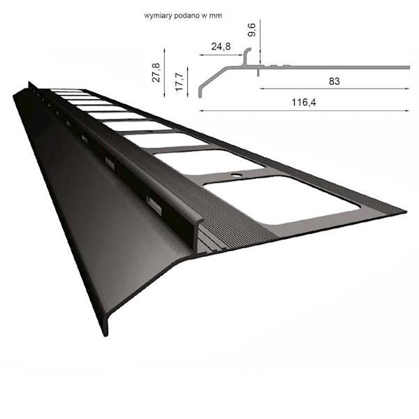 PROFIL OKAPOWY PROSTY K20 200CM 7024