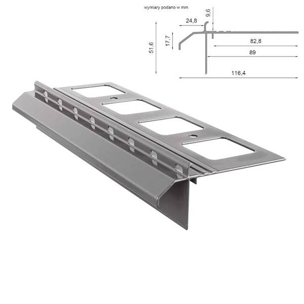 PROFIL OKAPOWY PROSTY K20R 200CM 7037
