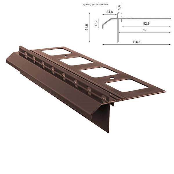 PROFIL OKAPOWY PROSTY K20R 200CM 8019
