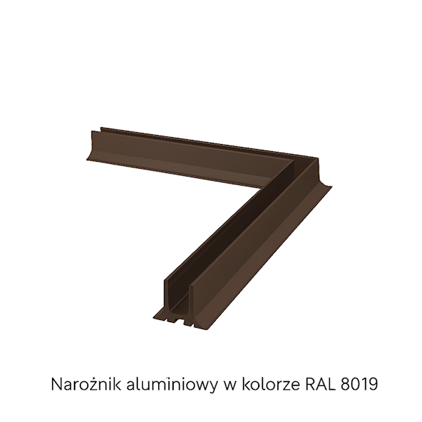 Narożnik zewnętrzny wewnętrzny balustrady BS 90 RAL 8019 BRĄZ