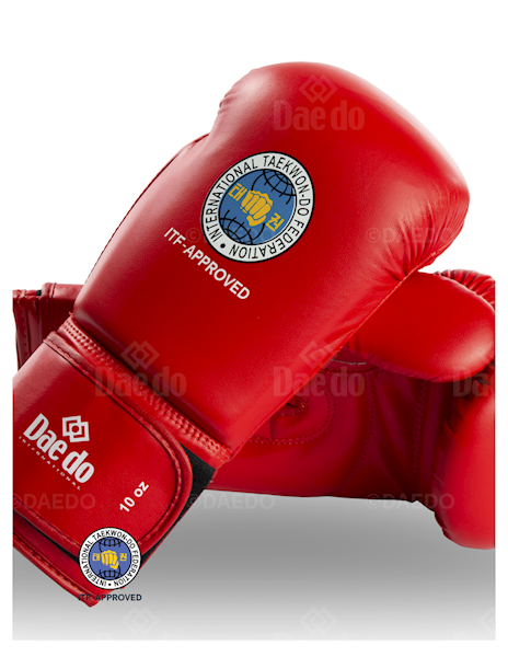 Rękawice ITF Approved red. skóra uni-size 10oz.