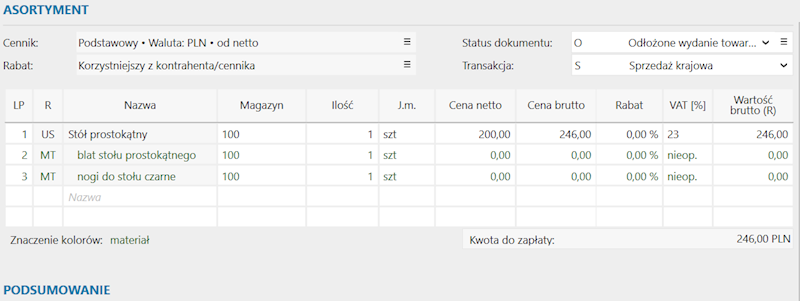 Wzorzec wydruku Faktura Sprzedaży jako naklejki A6 Wielopaczki nexo Pro