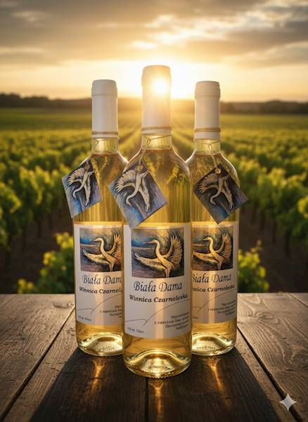 Wino Białe Półwytrawne Biała  Dama 