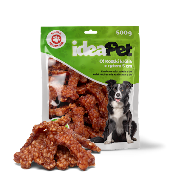 IDEAPET KOSTKI KRÓLIK Z RYŻEM 5CM 500G