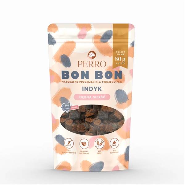 PERRO BON BON INDYK (PIĘKNA SIERŚĆ) 80G