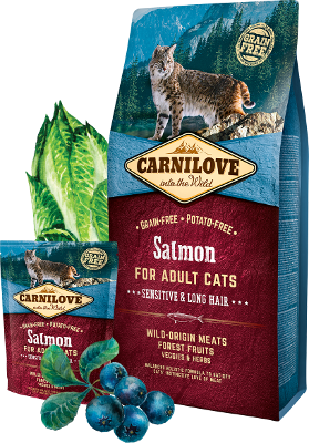 CARNILOVE CAT SALMON SENSITIVE&LONG HAIR 400G