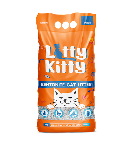 LITTY KITTY ŻWIREK BENTONITOWY 10L NATURALNY