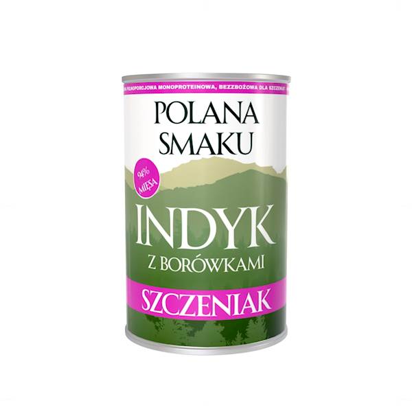 POLANA SMAKU SZCZENIAK INDYK Z BORÓWKAMI 400G