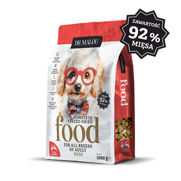 DR MALOU KARMA LIOFILIZOWANA DLA PSA KACZKA Z KRÓLIKIEM 1KG