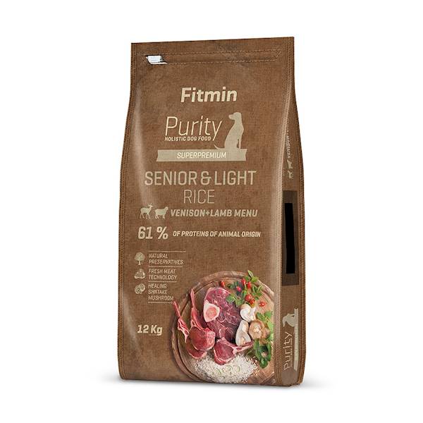 FITMIN DOG PURITY RICE SENIOR&LIGHT VENISON&LAMB 12KG
