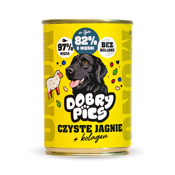 DOBRY PIES MONO CZYSTE JAGNIĘ + KOLAGEN 400G