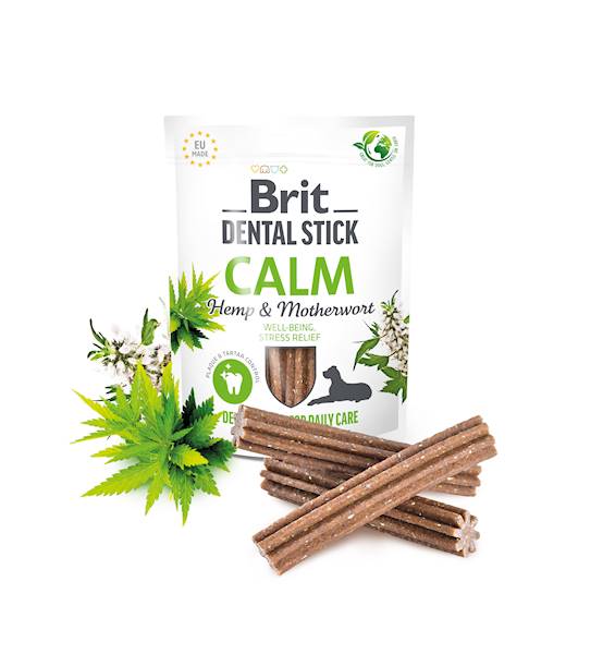 BRIT CARE DOG DENTAL STICK CALM HEMP&MATHERWORT 251G 7SZT