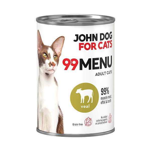 JOHN DOG FOR CATS 99-MENU CIELĘCINA 400G