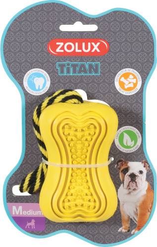 ZOLUX ZABAWKA GUMOWA TITAN ZE SZNURKIEM M ŻÓŁTA