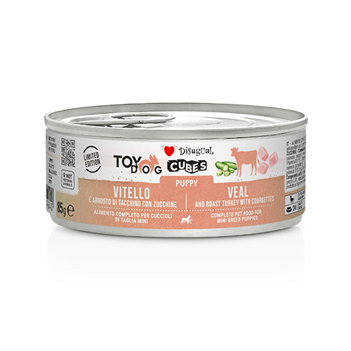 DISUGUAL DOG CUBES CIELĘCINA Z INDYKIEM I CUKINIĄ (PUPPY) 85G