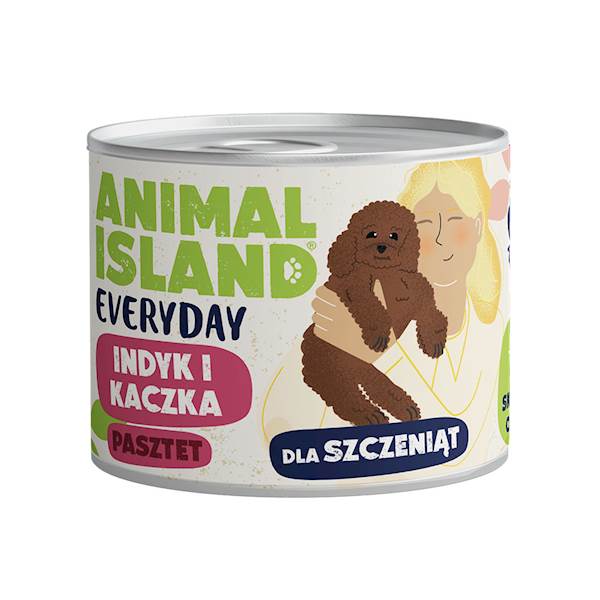 ANIMAL ISLAND DOG EVERYDAY INDYK I KACZKA DLA SZCZENIĄT (PASZTET) 185G