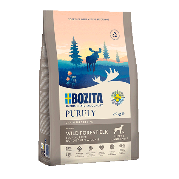 BOZITA PIES PURELY GRAIN FREE PUPPY&JUNIOR LARGE ELK 2,5KG