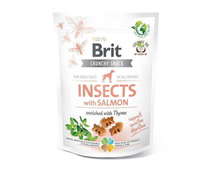 BRIT DOG CRUNCHY SNACK INSECTS WITH SALMON 200G