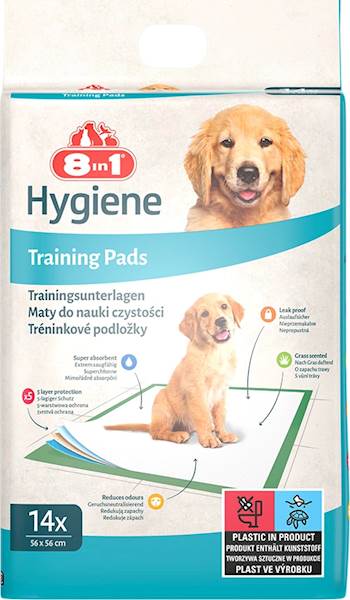 8IN1 MATY ABSORBUJĄCE O ZAPACHU TRAWY 57X56CM 14SZT