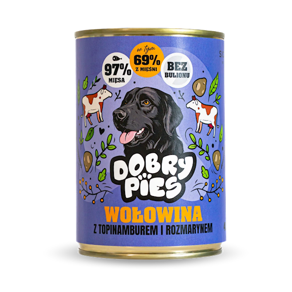 DOBRY PIES DUO WOŁOWINA Z TOPINAMBUREM I ROZMARYNEM 400G