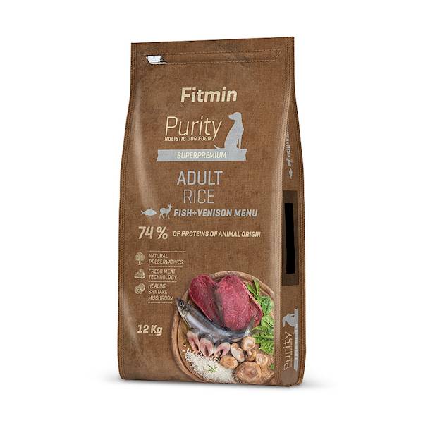 FITMIN DOG PURITY RICE ADULT FISH&VENISON 12KG