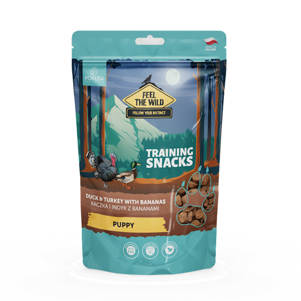 POKUSA TRAINING SNACKS PUPPY DUCK & TURKEY WITH BANANAS 200G