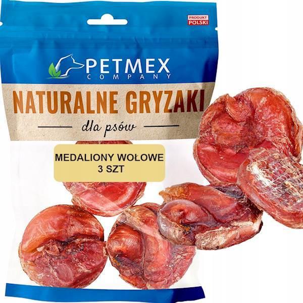 PETMEX MEDALONY WOŁOWE SUSZONA SKÓRA Z PENISA 3SZT